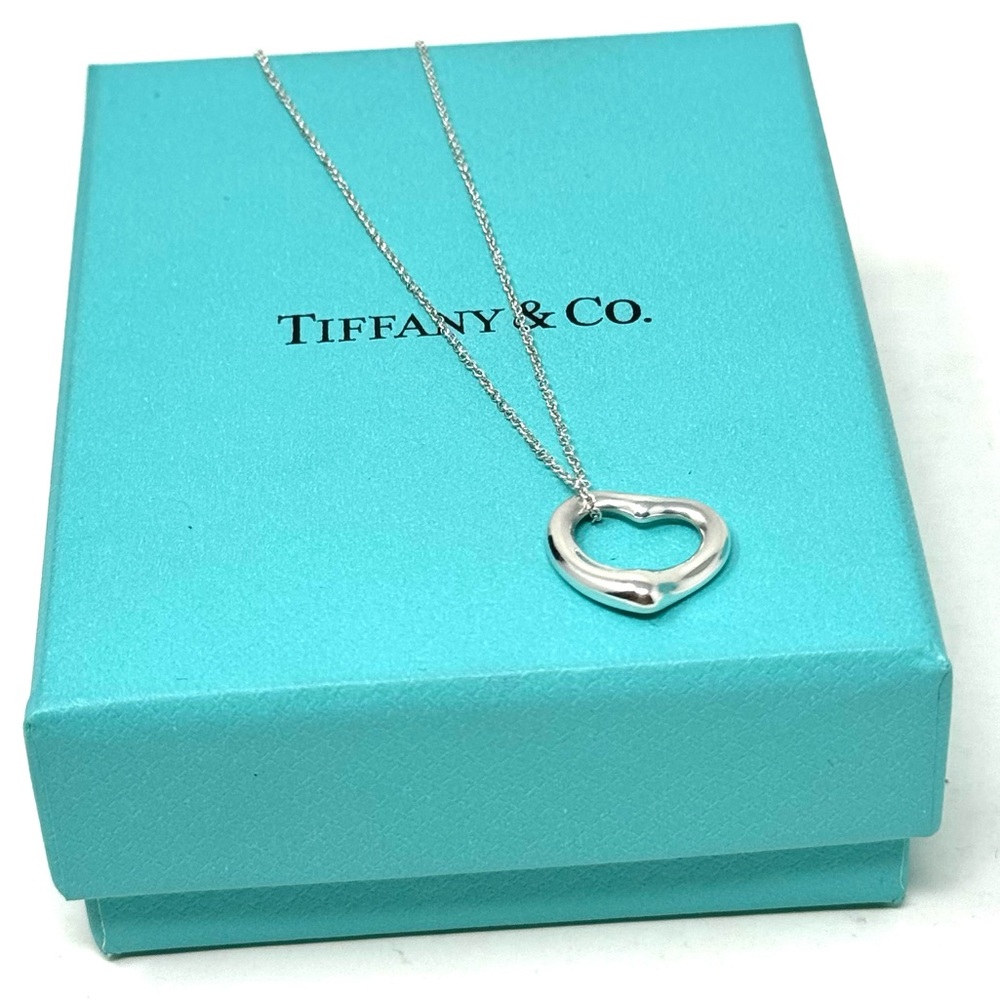 Authentic Tiffany & CO. Elsa Peretti Small Size Open Heart Neck… - Picture 10 of 15
